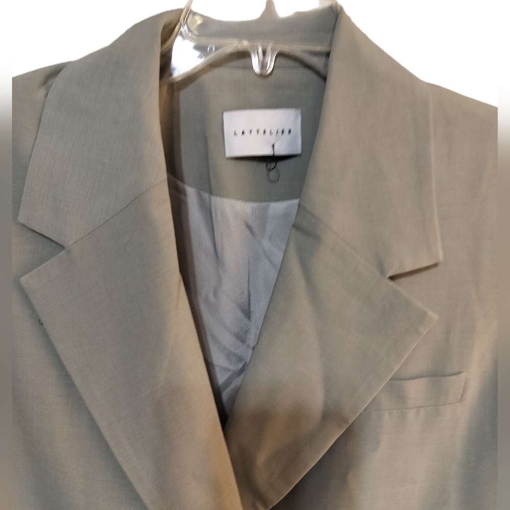2001) Lattelier Pale Green Boxy Two Button Blazer Size XL. Like New - Picture 3 of 16